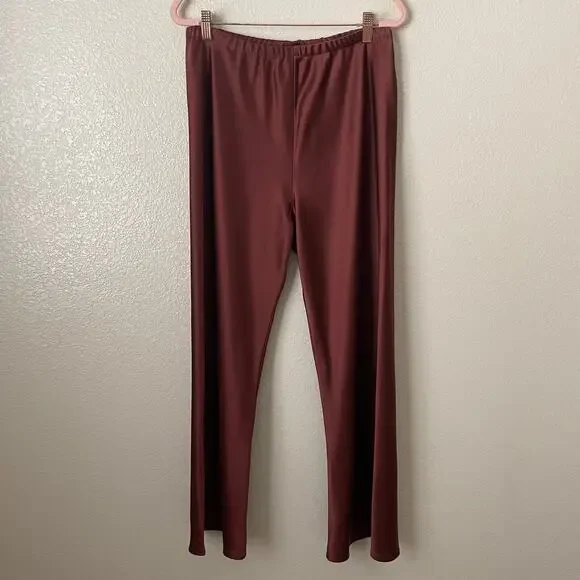 La Ligne Pants Womens Large Spice Colby Satin Wide Leg Pull On Quiet Luxury - Picture 3 of 11
